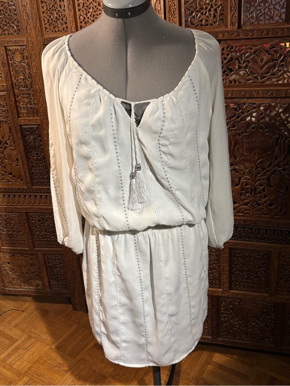 White House Black Market Women's White Boho Dress